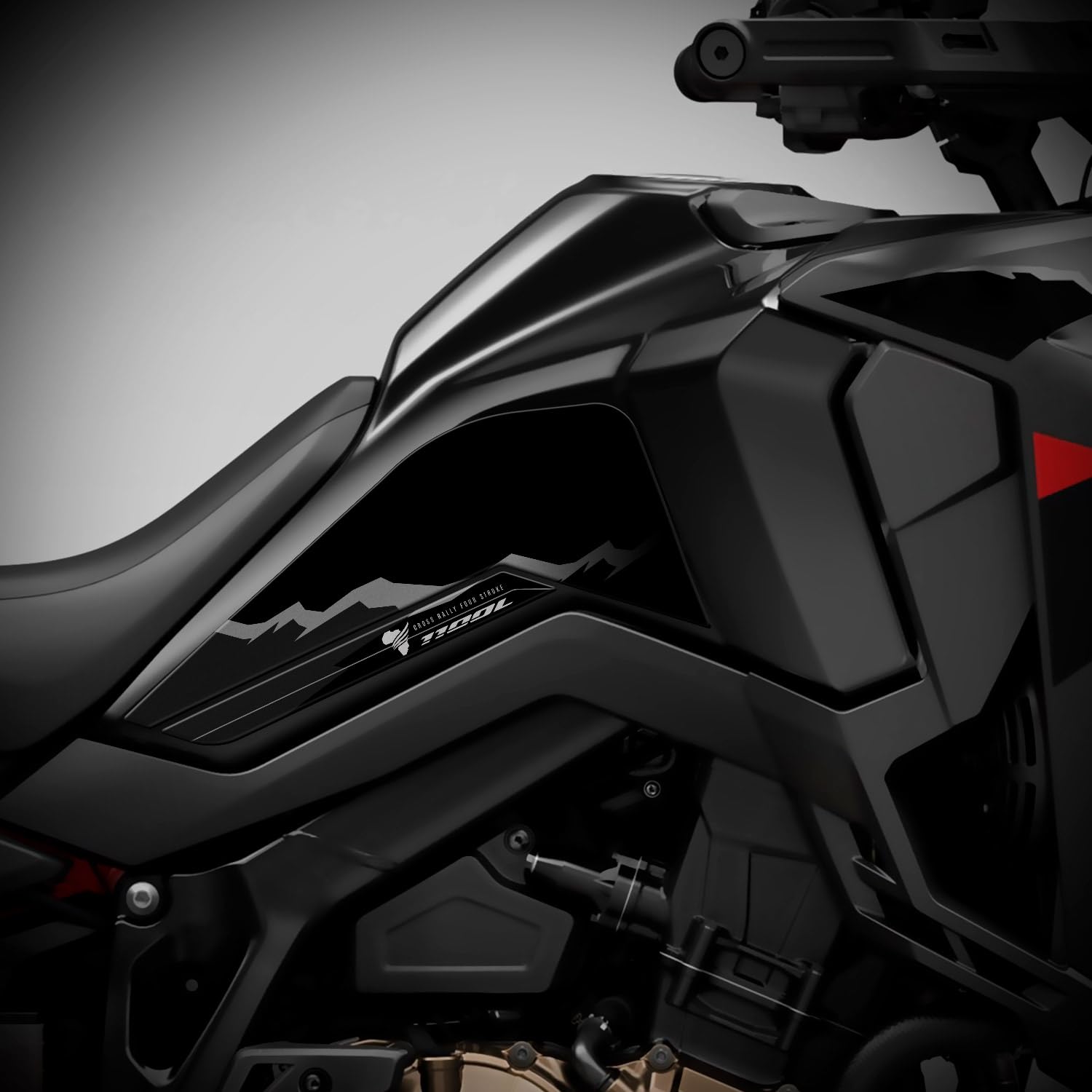 Az Graphishop Autocollants Latéraux Réservoir en Résine 3D Compatible avec Honda Africa Twin CRF 1100 L 2025 Protection contre les chocs et les rayures Accessoires Moto Made in Italy FM-1186