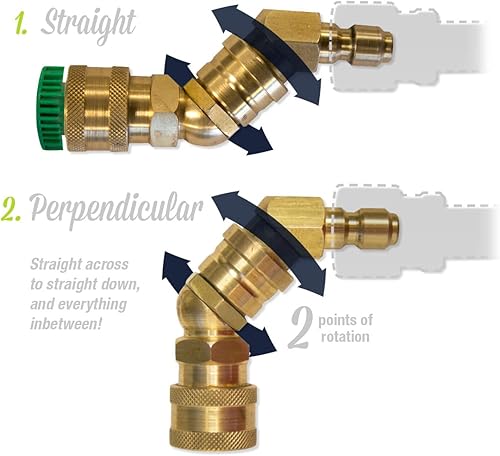Miniatura 4 de Boquilla de fijación de lavadora a presión ajustable, punta giratoria ajustable de pulverización de alta presión - 14"