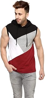 Sleeveless t shirts for men with cap Clearance