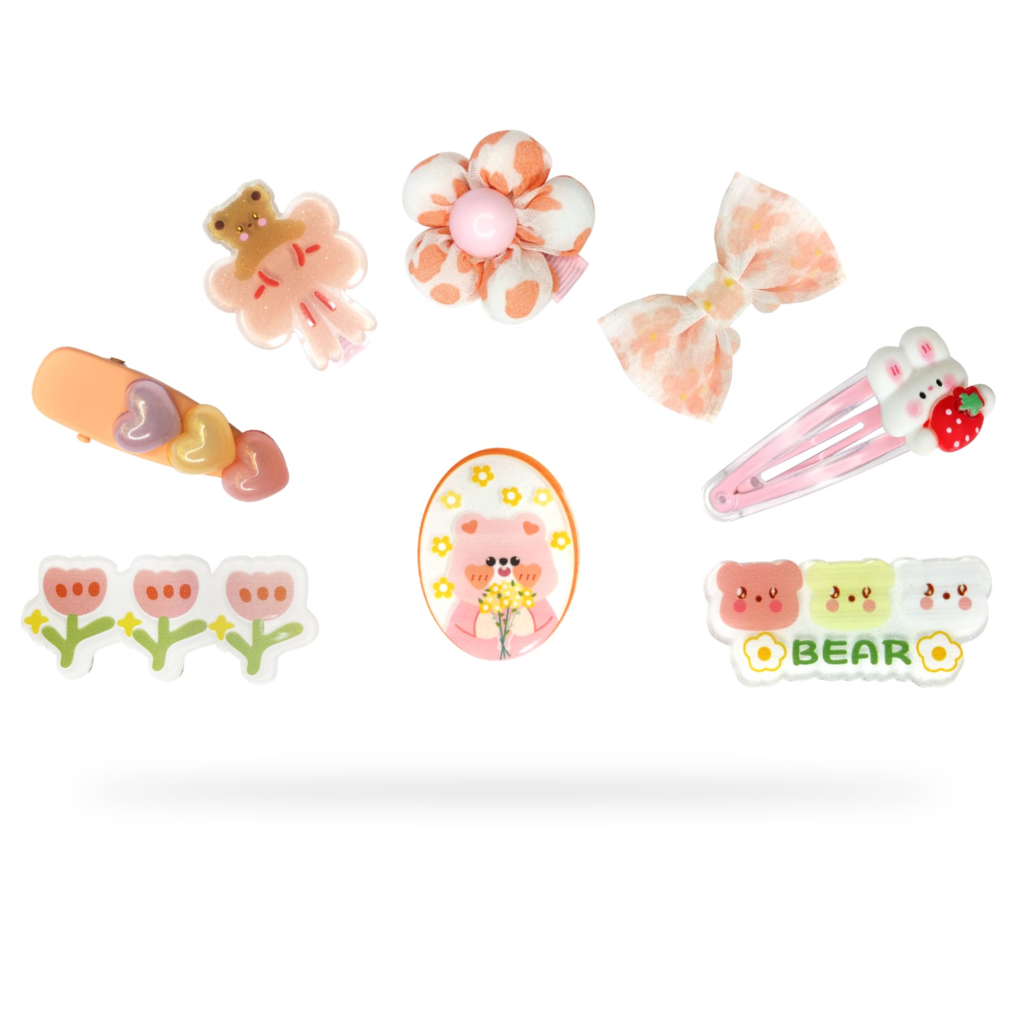 Sanas Floral Baby Barrette set 8Pcs Kids Hair Snap Metal Pin Trendy Childrens Flower Hairpin for Girls Cute Cartoon hair accessory set for Toddlers 8Pcs (Orange) (B0CR1GTJCW) Amazon Price History, Amazon Price Tracker