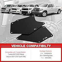 Vista 5 de 4 protectores de guardabarros, protectores contra salpicaduras compatibles con Toyota Sequoia Toyota Tundra 2007-2020
