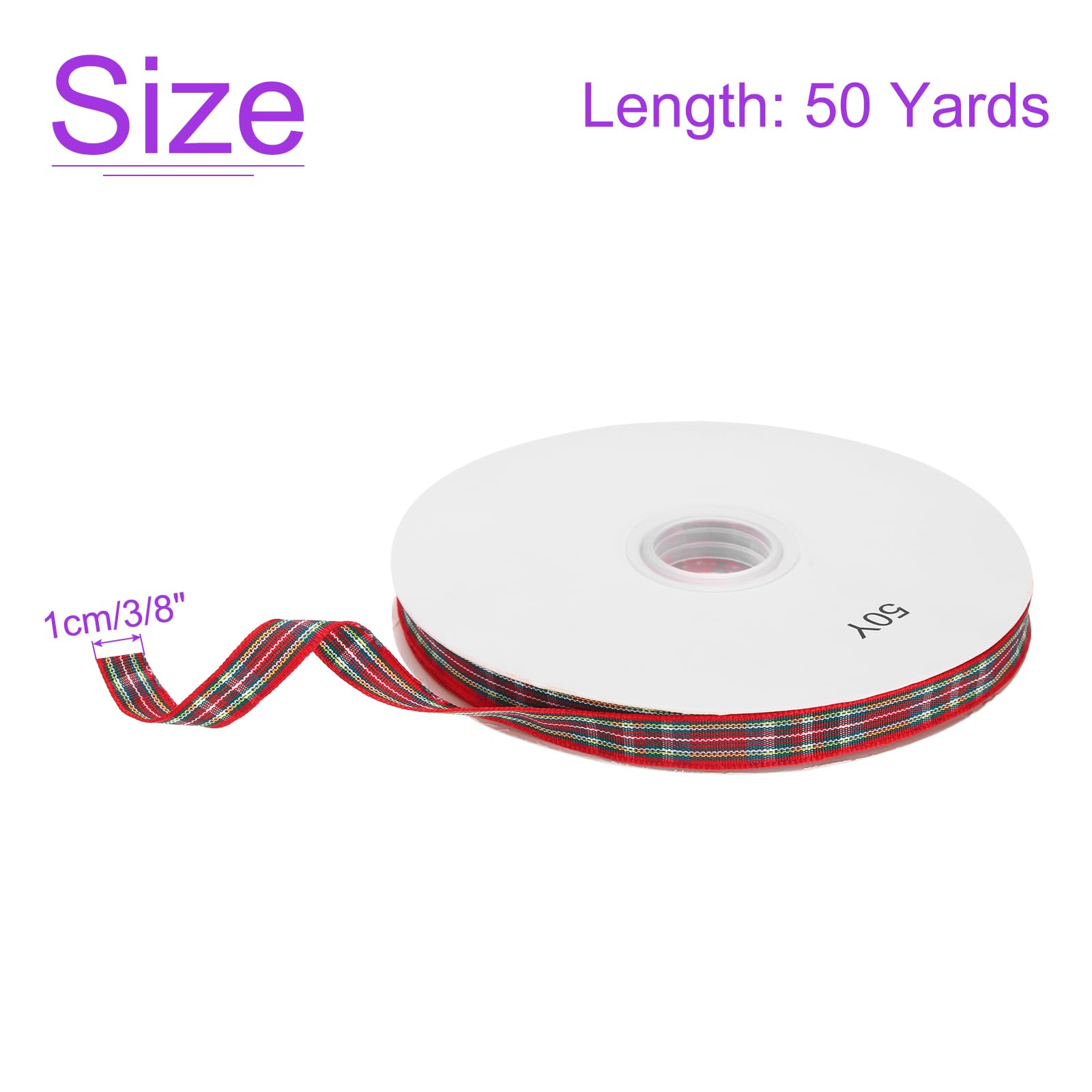 DMiotech 3/8 Inch 50 Yards Gingham Ribbon, Checkered Ribbon Plaid Ribbon for Gift Wrapping Decoration Art Craft DIY Red Blue and Green - Image 3