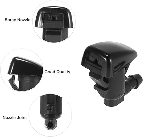 Miniatura 4 de ACROPIX Boquillas para limpiaparabrisas delantero para Chevy Traverse con conector de manguera, paquete de 7, color negro