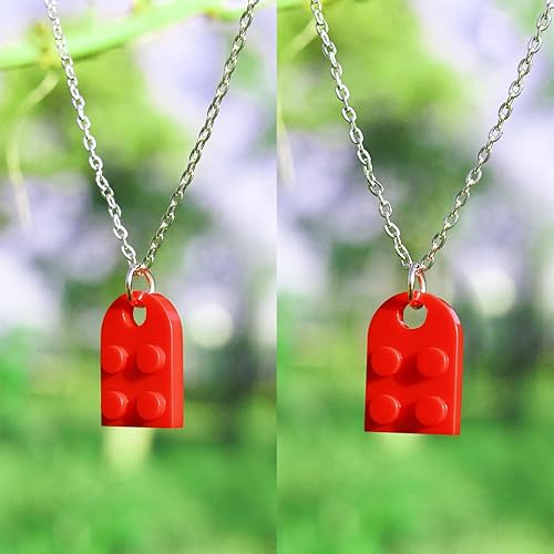 Miniatura 3 de Collar de corazón a juego de ladrillos para parejas, novio, novia, amistad, BFF de 2 piezas, juego de llaveros de joyería con colgante compatible