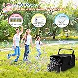 Babuloo Bubble Machine, Automatic Making Machine With 3 Types of Wands, 10000+ Bubbles, 2 Speeds, 300ml Tank for Kids Toddlers, Portable Blower Toys for Outdoor Party Wedding - Image 6