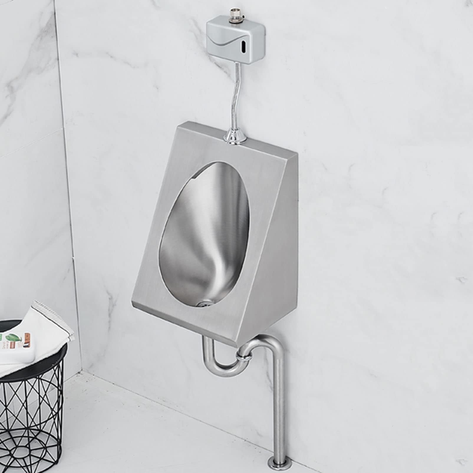Wzzqzr Set 5 Wall Hung Urinal 304 Stainless Steel Commercial Residential Use Bathroom Toilet Urinal(Set 5)