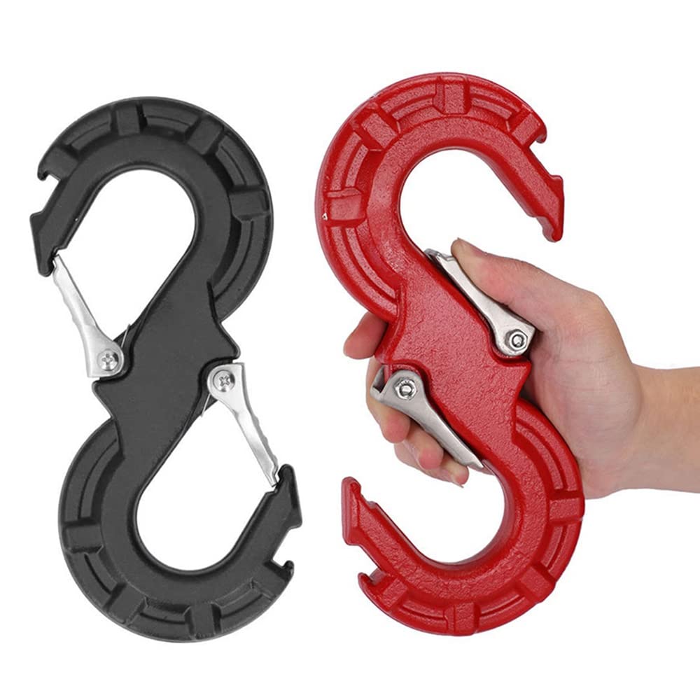 Rojo Grillete Rescate RáPido en Forma S Gancho Cabrestante Remolque Coche JK Kits RecuperacióN Remolque Todoterreno 4X4 Grillete Remolque Cabrestante AutomáTico