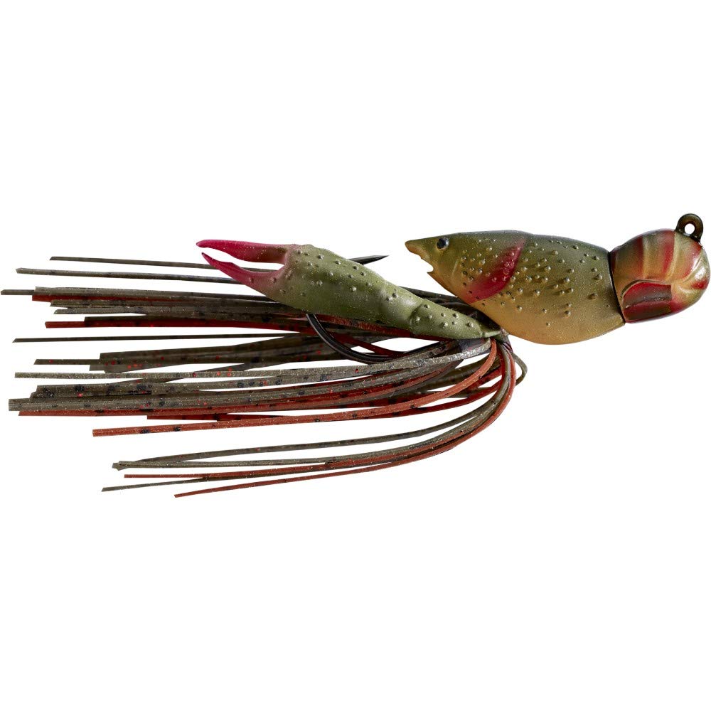 LiveTarget, Hollow Body Craw Jig, 2" Length, 3/4 oz, Variable Depth, Brown/Red, Package of 1
