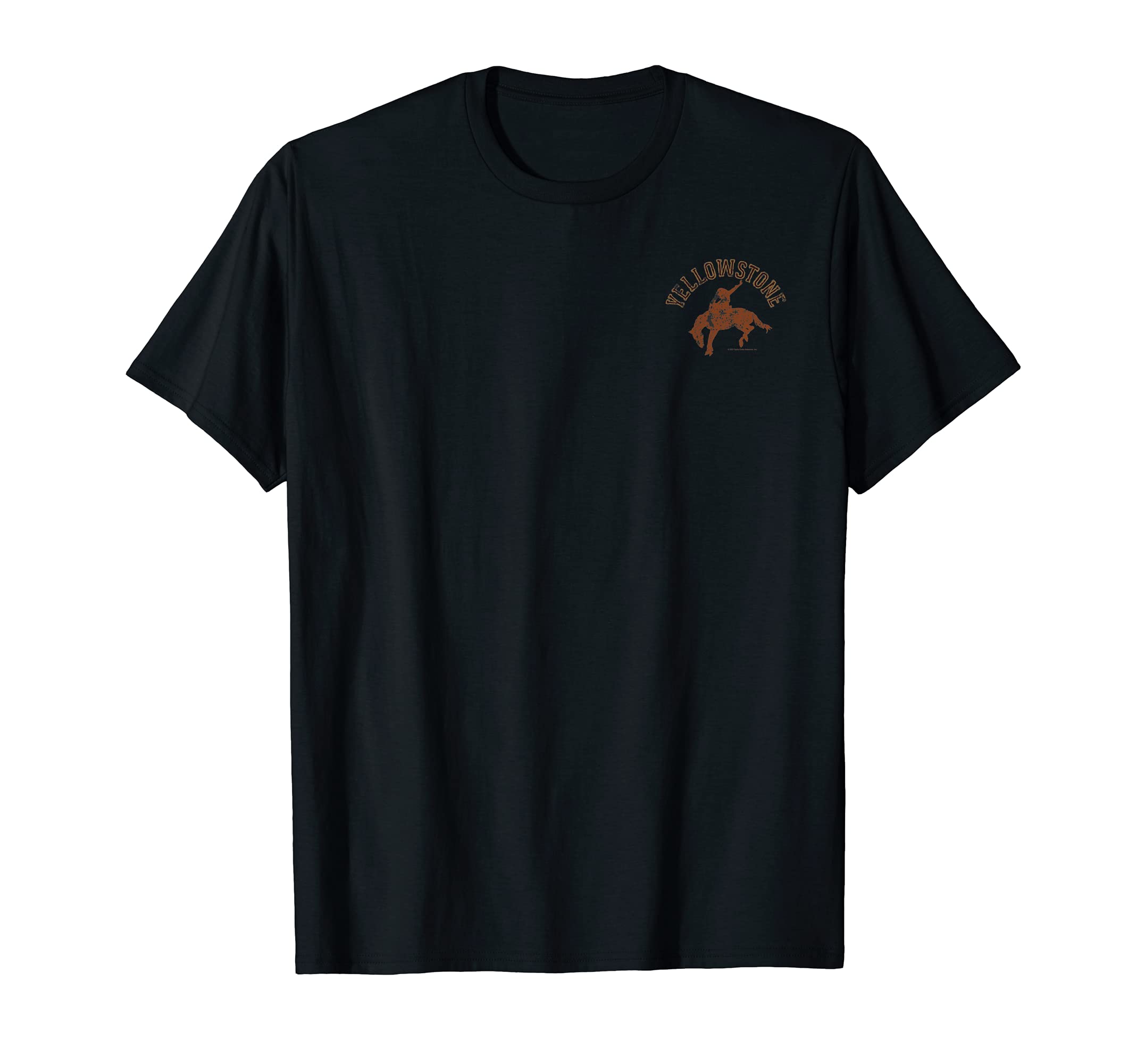 Y YellowstoneYellowstone Dutton Ranch Cowboy Pocket Logo Front & Back T-ShirtOEKO-TEX STANDARD 100