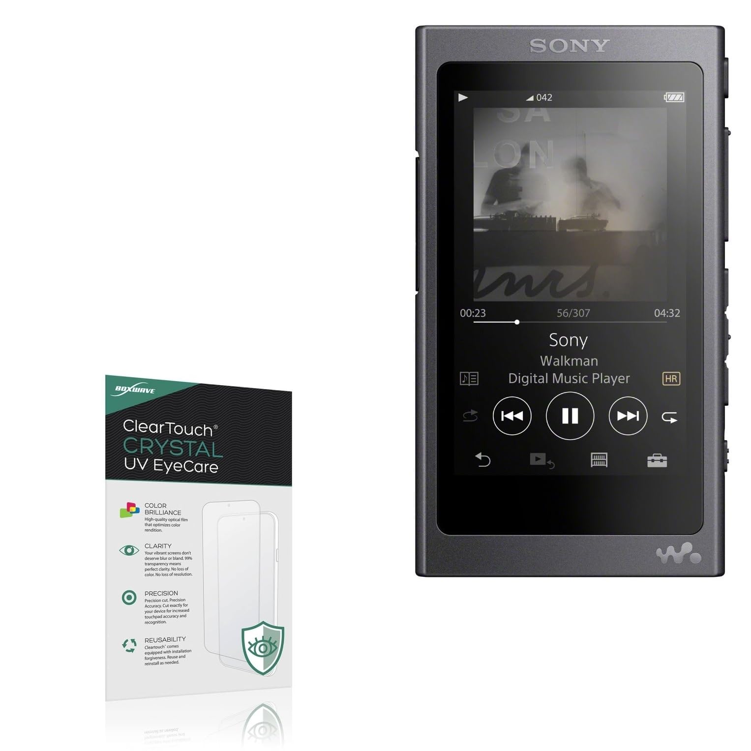 BoxWave Screen Protector Compatible With Sony NW-A45 - ClearTouch Crystal Anti-UV EyeCare (2-Pack), Filters out Harmful Blue Light Reduce Fatigue