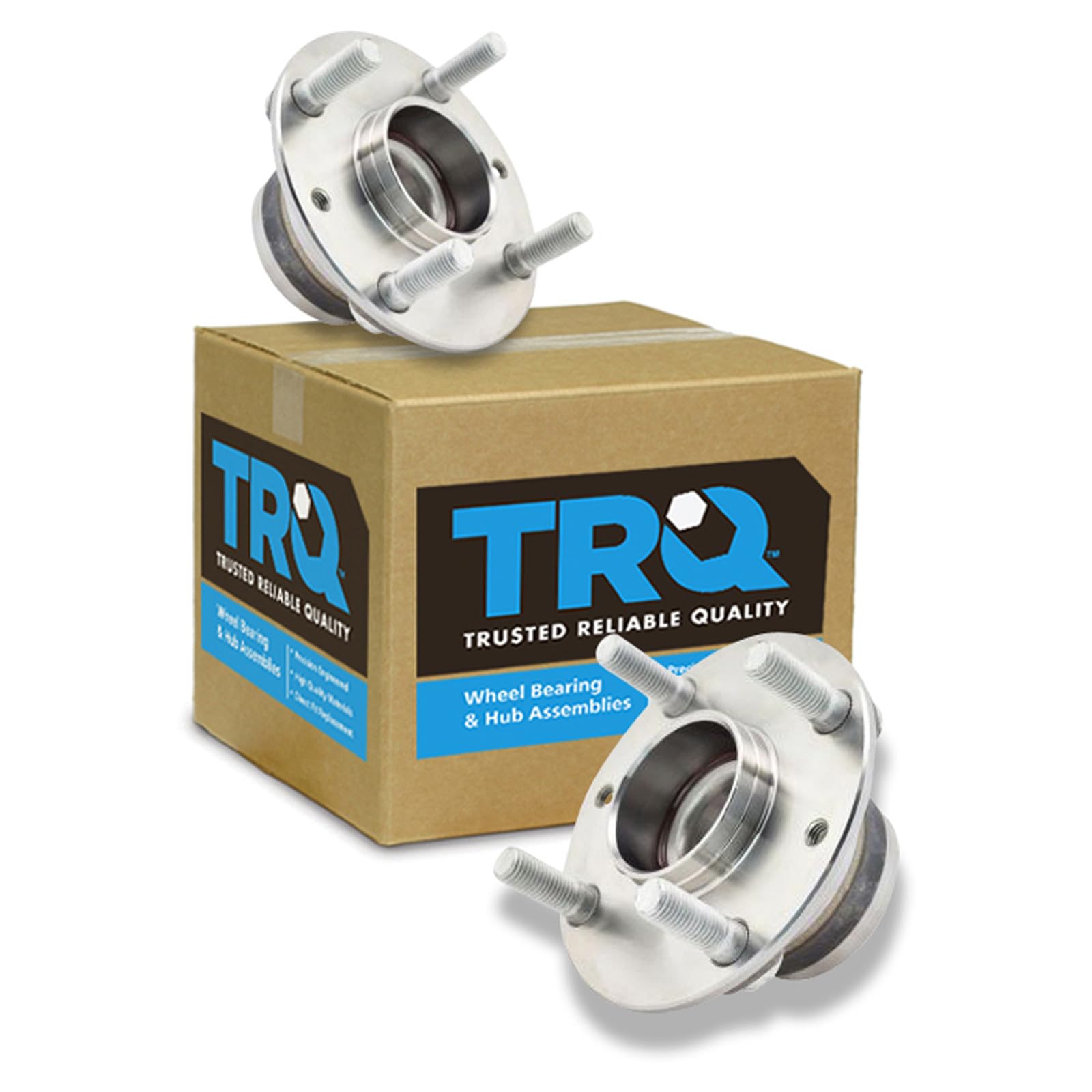 TRQ Front Left and Right Wheel Bearing and Hub Assembly Set 2 Piece