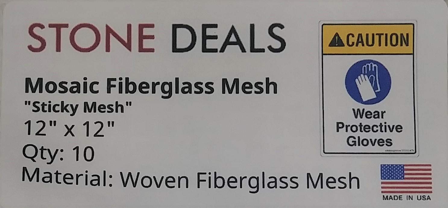 Sticky Mesh for Back Mounted Mosaic 12" x 12" (Ten Sheets) 4.5 oz