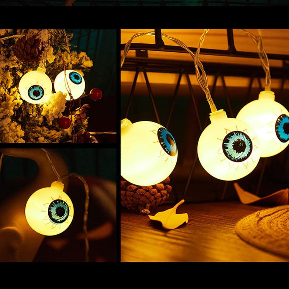Lichterketten, Niedliche Lichterkette in Augapfelform, warmweiß(3M(9.8FT) 20LED)