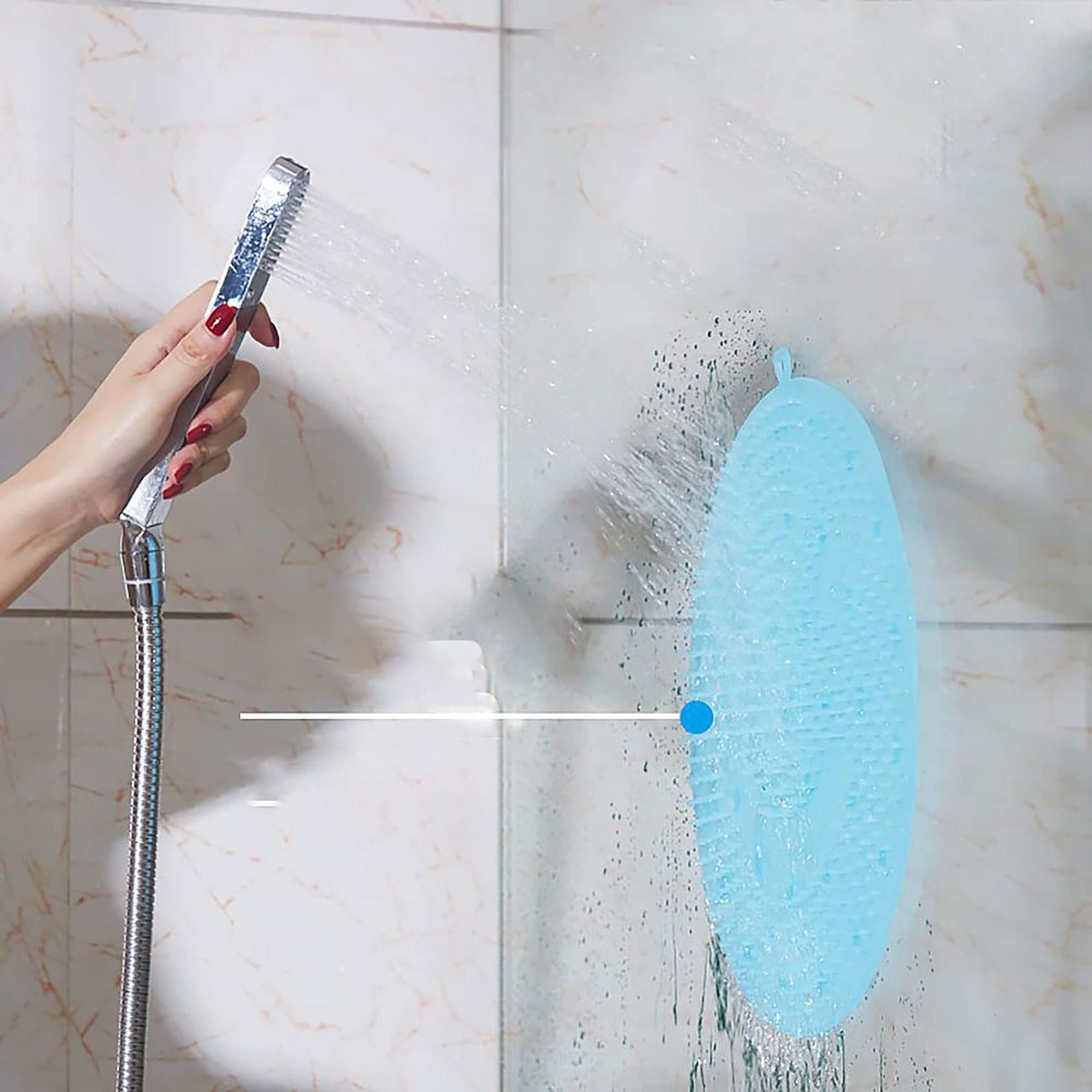 Almohadilla de Silicona para Masaje de Espalda, removedor de Cepillo para pies, Alfombrilla Antideslizante para máquina de baño, artefacto Perezoso, Accesorios de baño Modernos