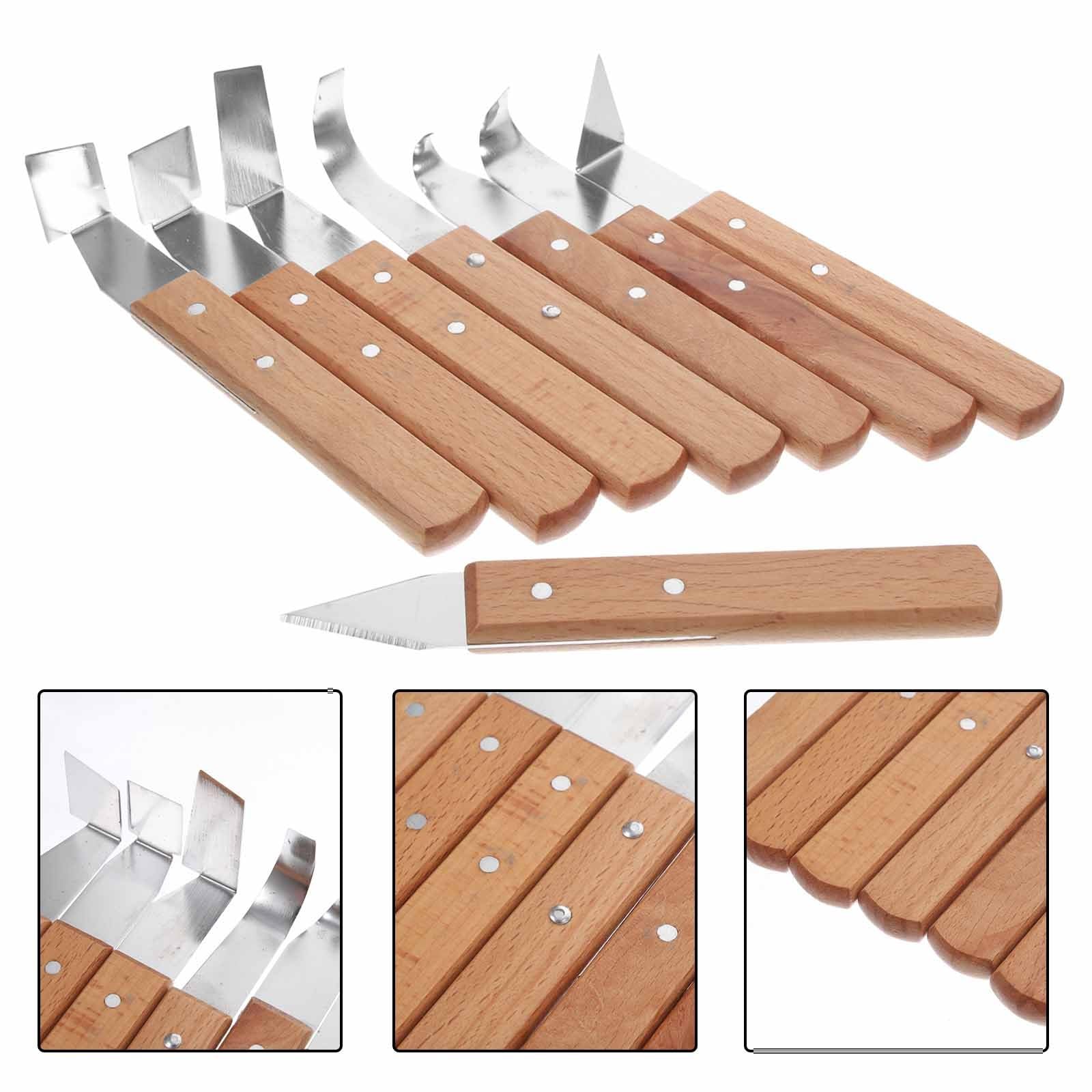 Housoutil Herramientas de Cerámica para Esculpir Arcilla Juego de 8 de Acero Inoxidable Mango Negro, Cuchillas para Reparar y Modelar en Manualidades Color Aleatorio