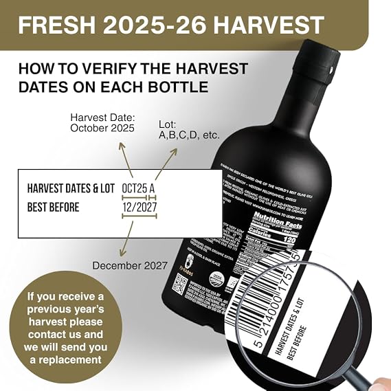PJ KABOS Very High Phenolic (699 mg/kg), USDA Organic Greek Extra Virgin Olive Oil, Kosher, Greece, Cold Extracted, 16.9oz Bottle, Family Reserve Organic - Robust