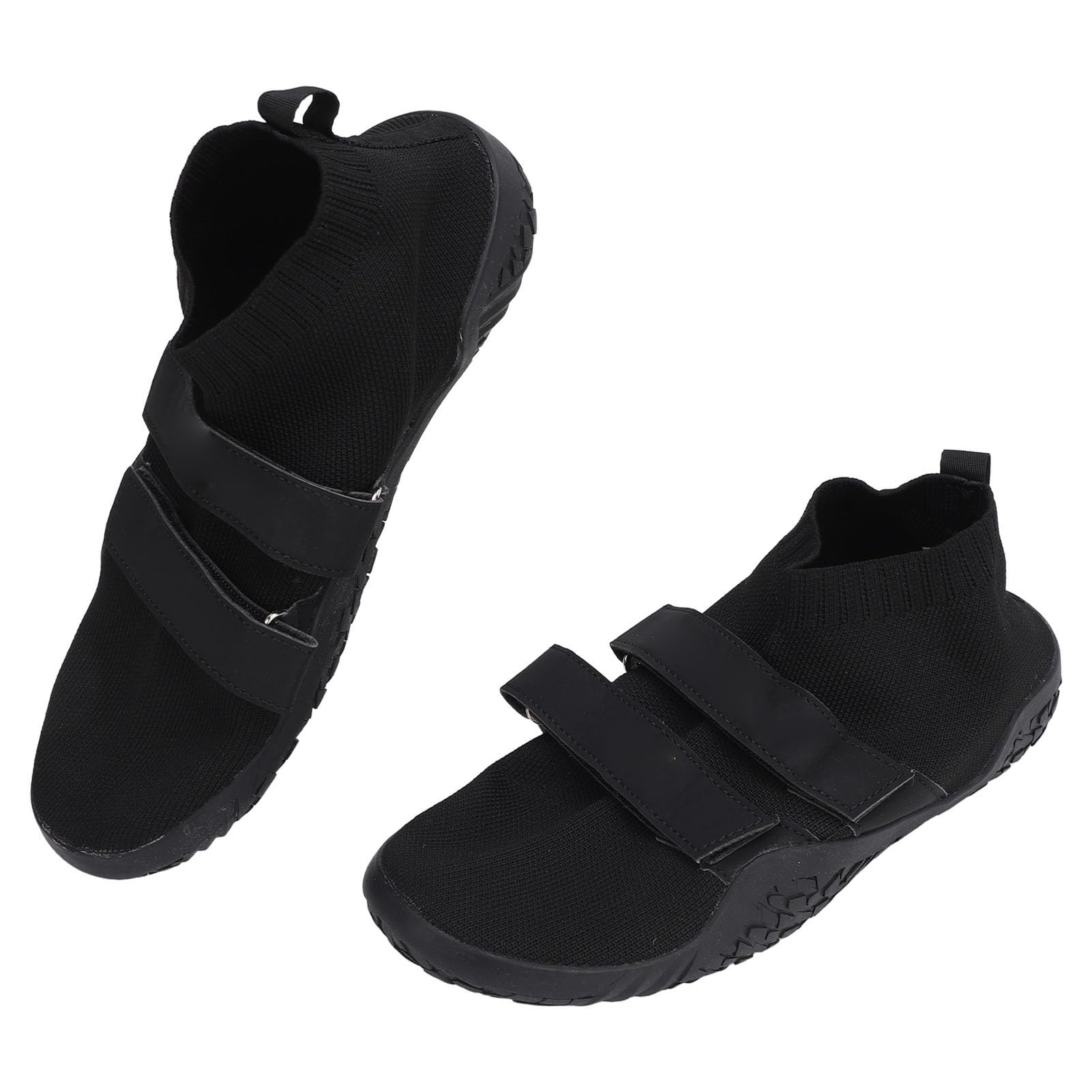 Chaussures pieds nus chaussures d'haltérophilie absorbant les chocs légères baskets d'entraînement de gymnastique pour hommes accroupis Deadlifting caoutchouc Nylon taille (Noir)