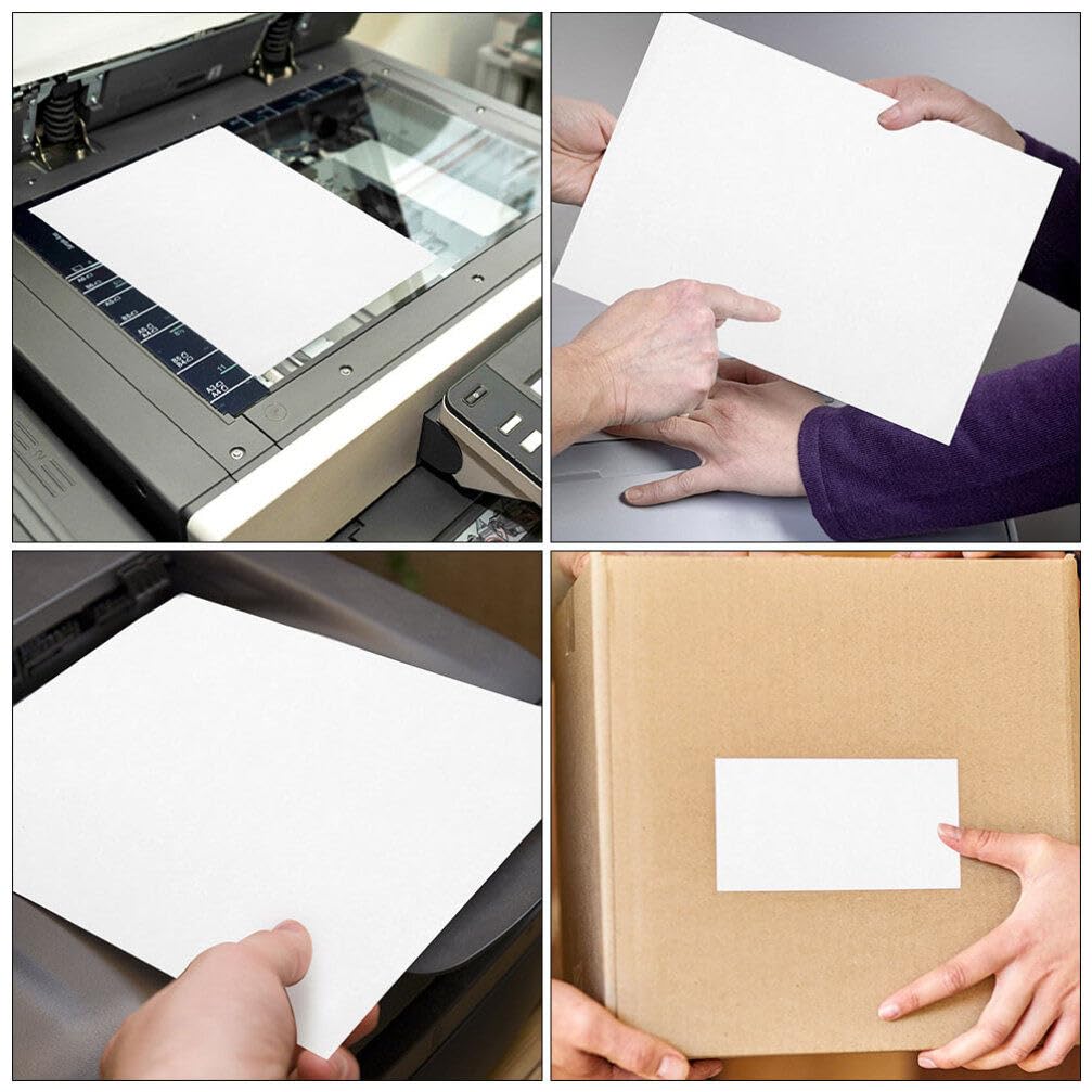Carta Adesiva Stampabile A4 Bianca, 100 Fogli, Autoadesiva | Carta per Etichette per Stampante, Supporto Autoadesivo Termico, Uso Ufficio e Casa