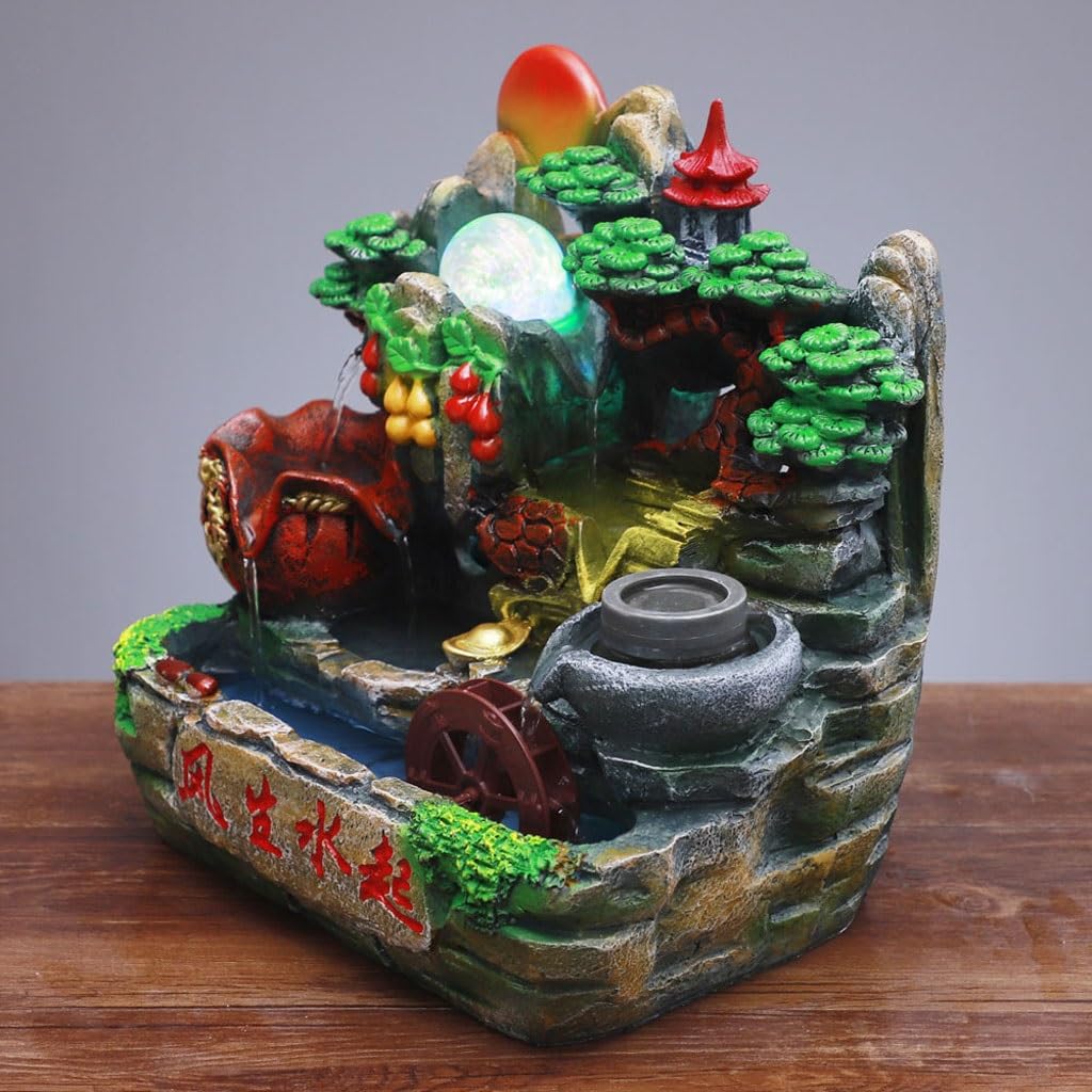 Fuente de Cascada, Fuente de sobremesa, Fuente de Agua Corriente, Adornos para decoración de Interiores, decoración del hogar, para el hogar y la Oficina