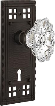 Nostalgic Warehouse Craftsman Plate with Keyhole Chateau Knob, Privacy - 2.75", Oil-Rubbed Bronze