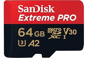 SanDisk Extreme PRO 64GB microSD Card, Up to 200MB/s, C10, U3, V30, A2