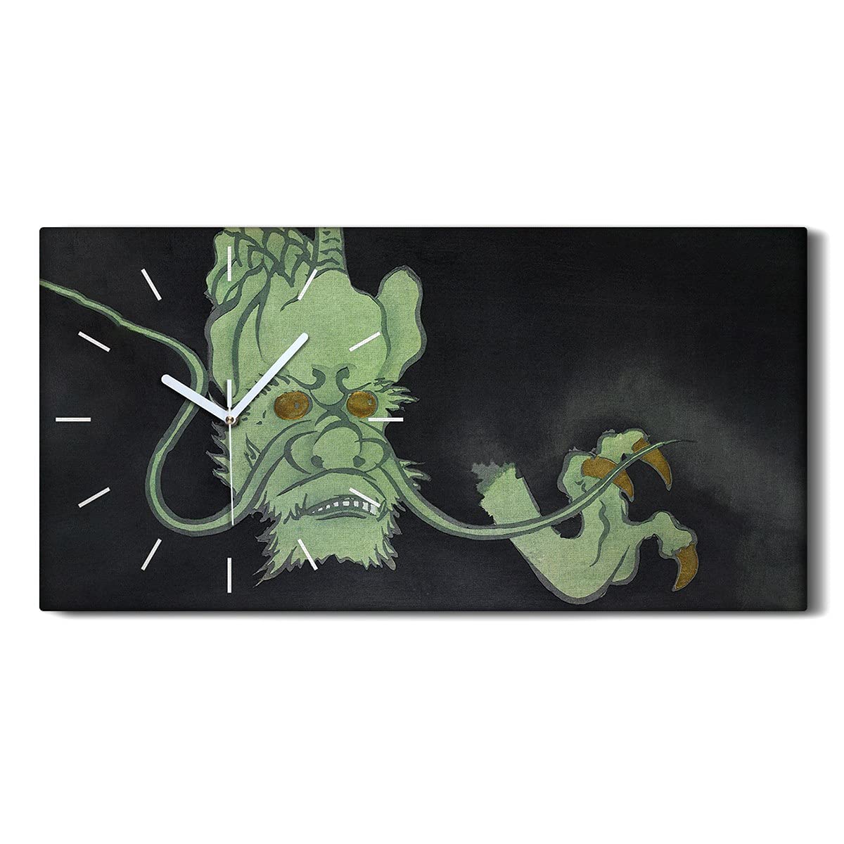 Horloge sur Toile Dragon Asiatique Silencieuse pour Dormir Sans Tic-Tac
