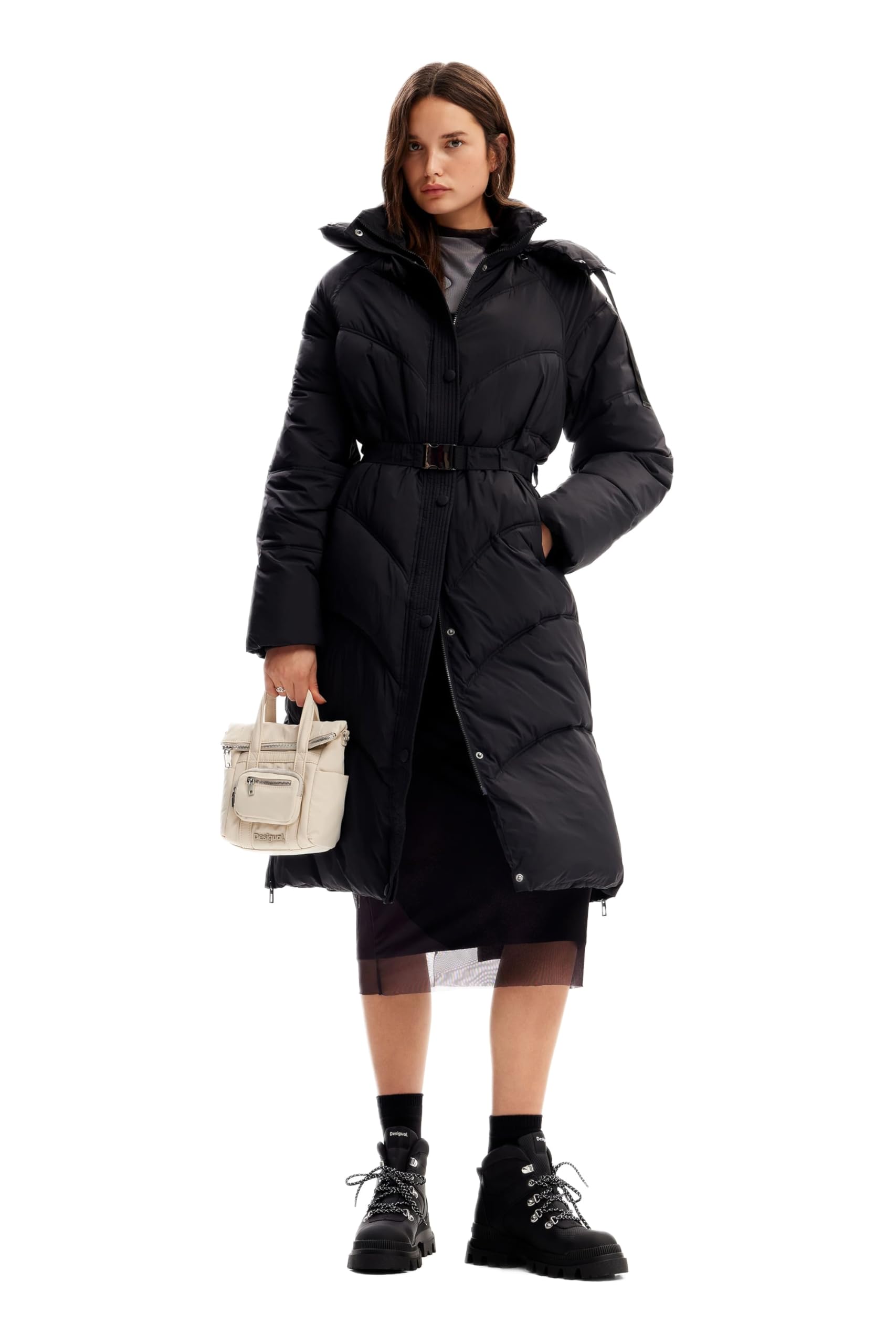 Mujer Abrigos Abrigo Largo Acolchado Para Mujer Desigual De Lana