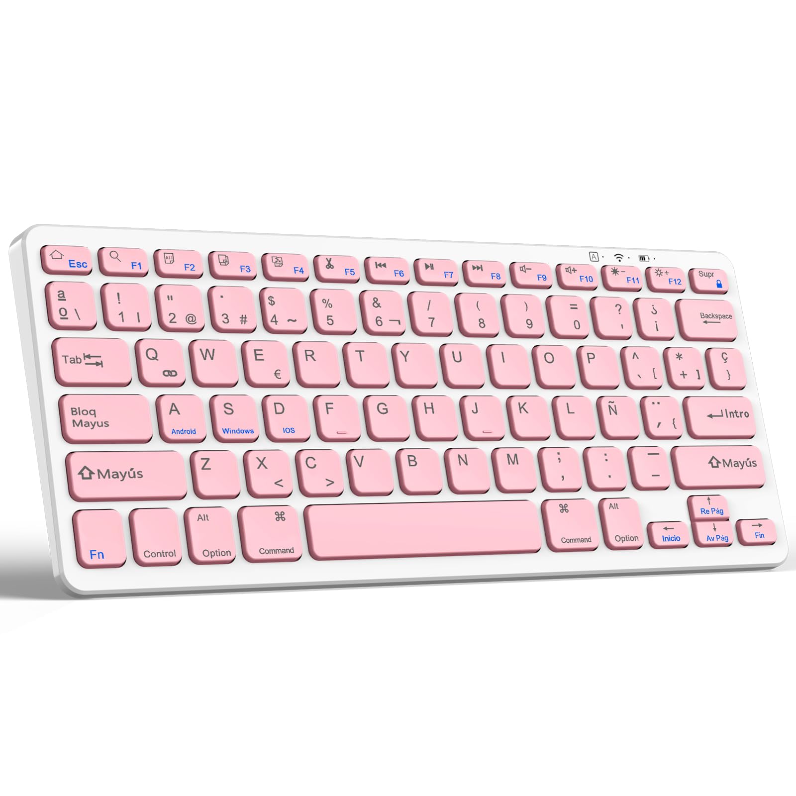 TQQ Teclado iPad, Teclado Español Ñ Bluetooth Recargable, para Tablet, iPad, iPad Air, iPad Pro, iPad Mini, iOS, Android y Windows