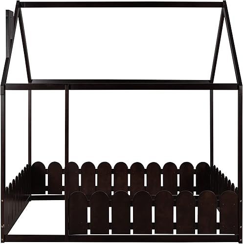 Miniatura 14 de MERITLINE Camas matrimoniales con nido para niños, marco de cama de madera para niñas y niños, cama matrimonial con techo, no necesita somier Azul +