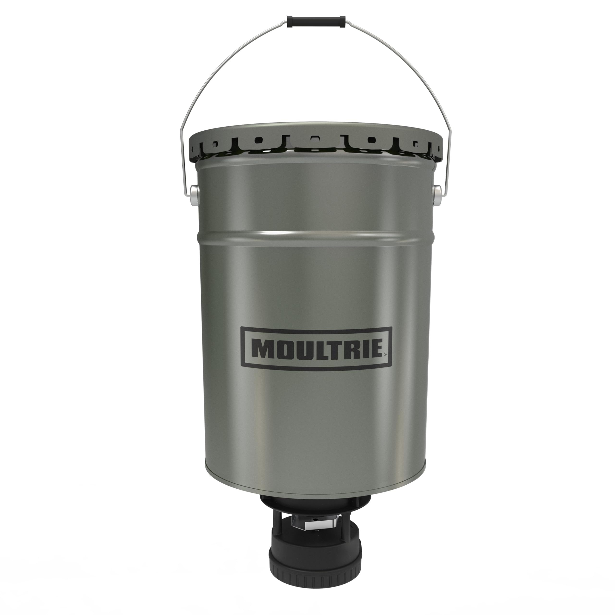 Moultrie 40lb All-in-One Hanging Deer Feeder - 40lb Capacity - Metal Hopper - Digital Timer with 4 Daily Feeds - Moultrie Connect Bluetooth