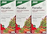 SalusFloradix - Tabletas de hierro 84, paquete de 3, 252 tabletas
