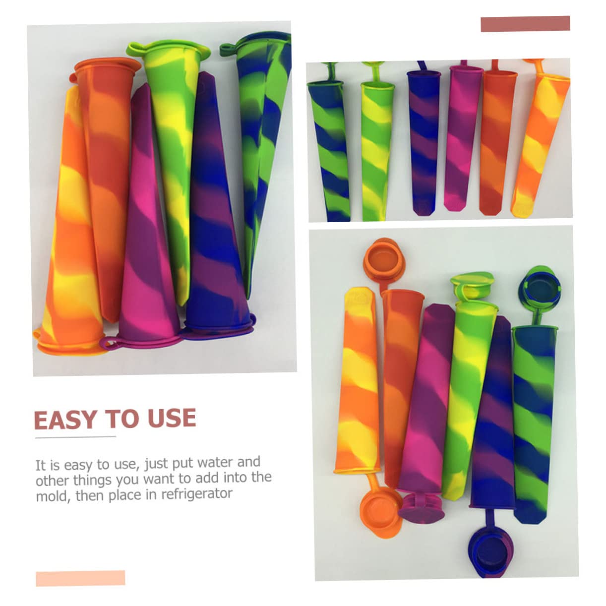 OKUMEYR 2Pcs Silicone Popsicle Molds with Lid Food Grade Ice Making Tools DIY Ice Pop Maker for Homemade Treats No Leakage Design