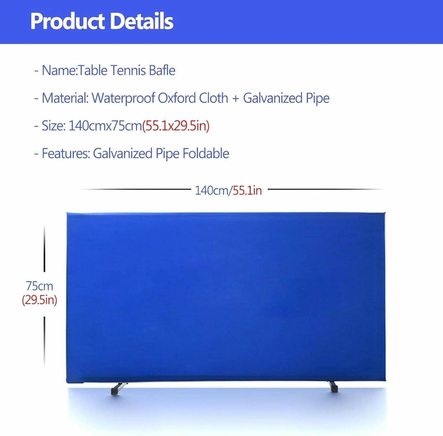 Heavy Duty Foldable Table Tennis Fences 5 pcs,Table Tennis Baffles Not Take Up Space, Oxford Cloth Ping Pong Temporary Partition Screens, Easy to Install