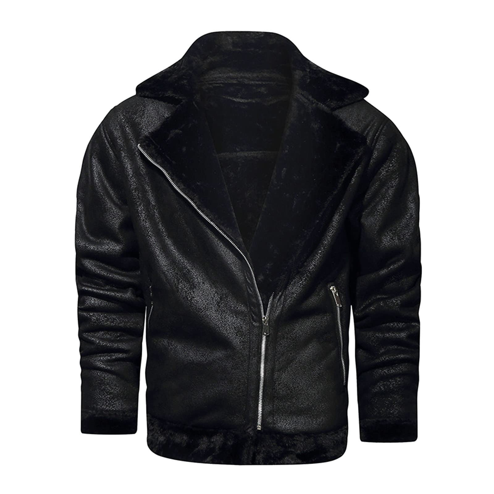 Giacca da uomo in pelle PU Antivento Moto Giacca Teddy Jacket Baseball Casual Similpelle Giacca Moto Giacca da Motociclista Vera Pelle