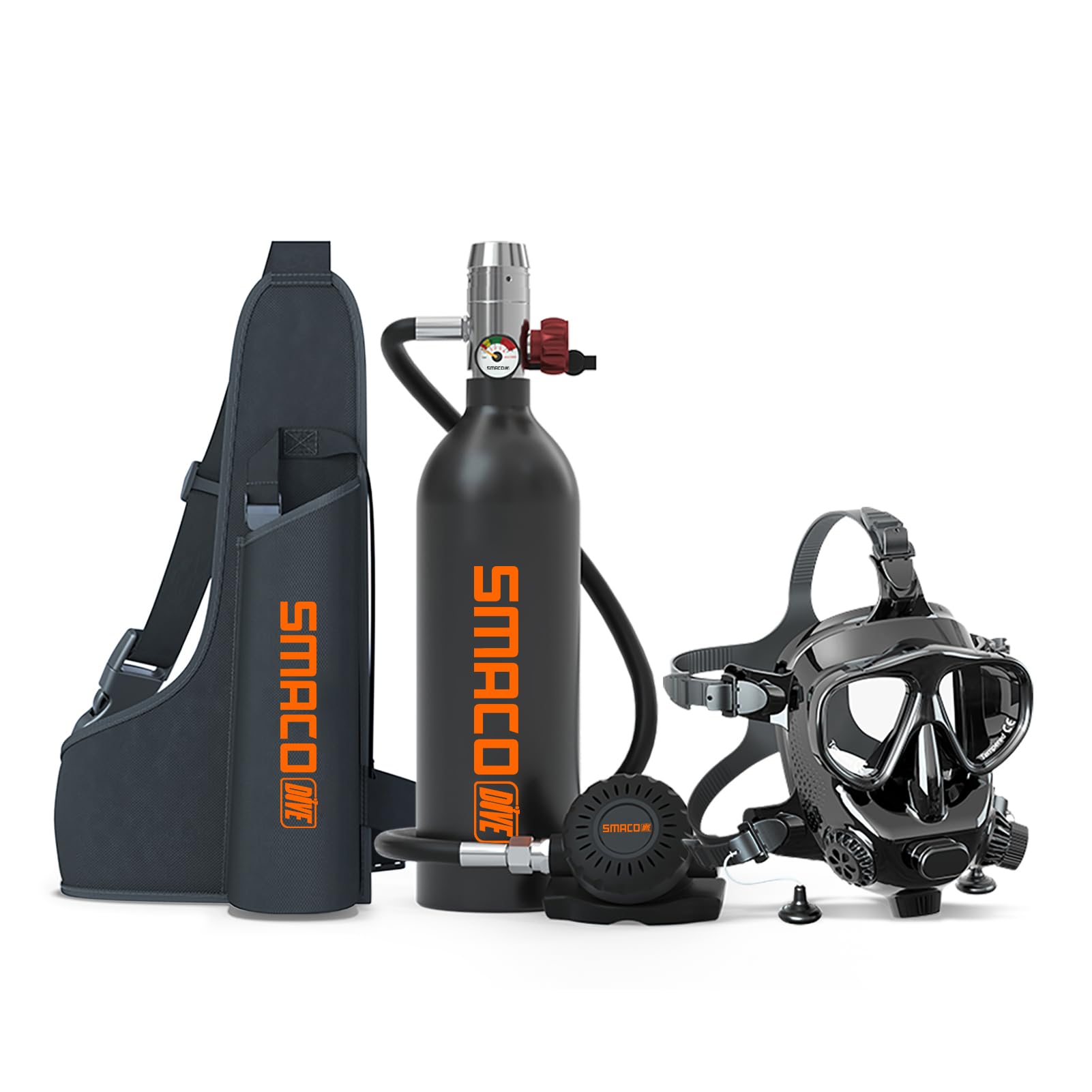 SMACO Kit de Bouteille de Plongée Mini Scuba 1L avec Masque de Plongée Offrant Respiration, Cylindre de Plongée pour la Plongée en Eaux Peu Profondes Pas Plus de 16 ft