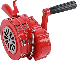 Hand Crank Siren Red Portable Manual Operated Alarm for Schools Troops Alarming 120DB