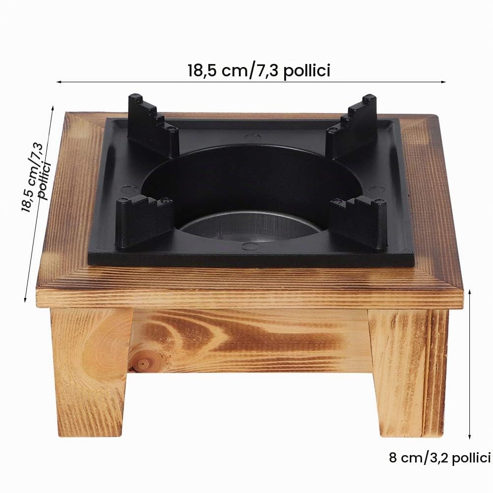 Haofy Griglia per Barbecue in Stile Giapponese, Barbecue Grill, Portatile Quadrata Stufa a Carbone per Alimenti con Base in Legno Stufa per Barbecue Utensili da Cucina Fornello da Picnic All'apert
