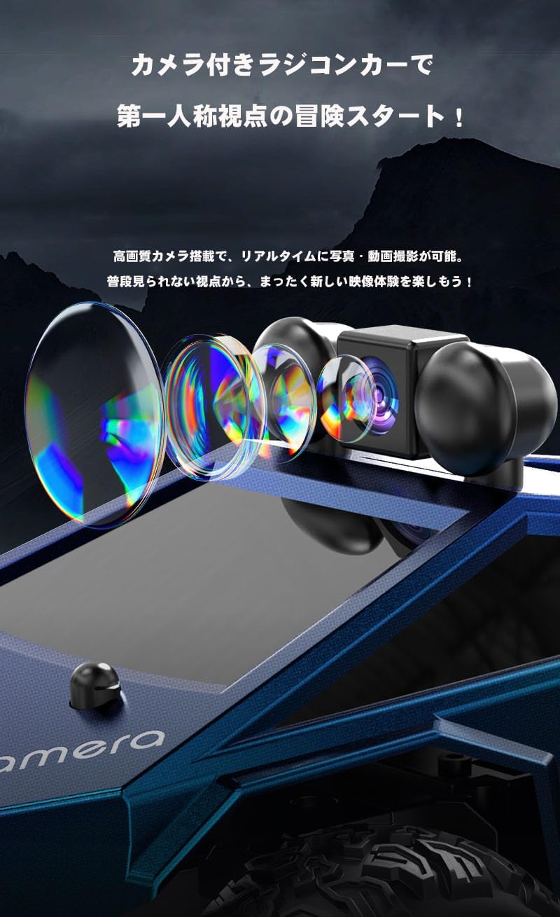 Close-up of the KFPLAN KF29 RC Car's integrated camera system