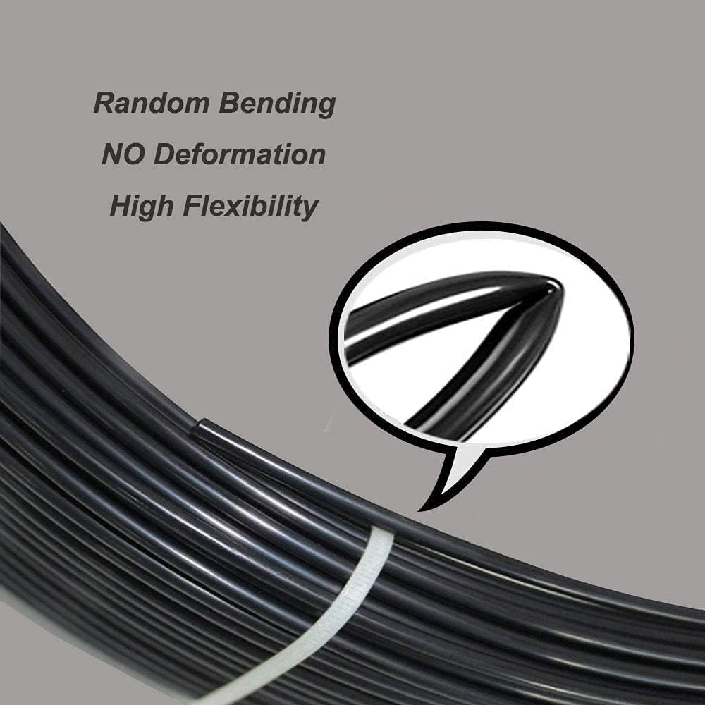 50 FT Nylon Air Hose, 1/4 Inch OD, Black, Air Brake Tubing, 15 Meters, 0.331 kg, 6.35 mm OD, 50 Feet, 3.2 MPa Working Pressure, 6.3 MPa Burst Pressure, -40C to +100C Temperature Range