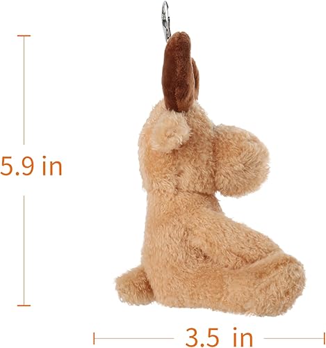 Miniatura 2 de Apricot Lamb Cute Toys - Llavero suave de peluche de reno marrón para bolsa de niños, bolso, mochila y bolso (6 pulgadas), Albaricoque, marrón