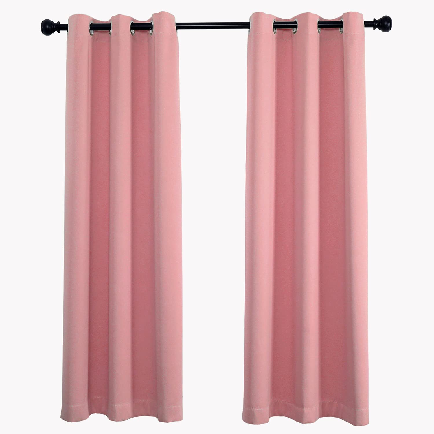 Cortina para dormitorio infantil, opaca, térmica, insonorizante, para salón, dormitorio, puerta, color rosa coral, 180 x 184 cm