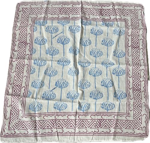 Organic Cotton Bandana Moselle, Bandana Scarf, Paisley Design Scarf, Vibrant Color, High-Quality, Winter Scarf, Unique Design Geometric Scarf, Hand Printed, Hiking Gift