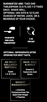 Premium Liquid Collagen for Women Weight Loss & Beauty w. Hyaluronic Acid, Biotin, L-Carnitine, ACV - Ultra Pure Multi Collagen Protein Shots Drink Hair Skin Liquid Vitamins, Colageno (Peach Ring)