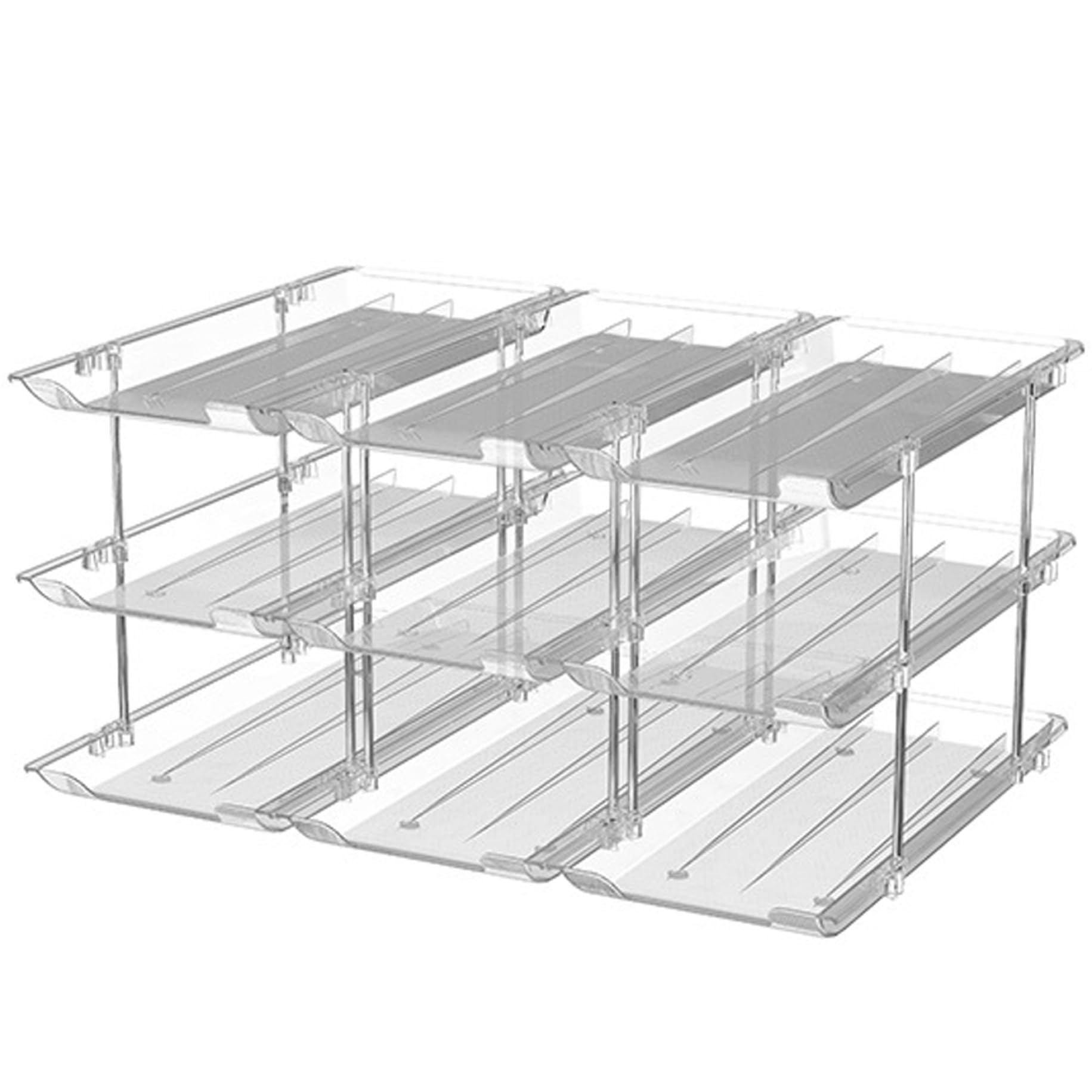 Uanqfegy Transparent 3-Tier Clear Plastic Can Organizer For Pantry, Stackable Canned Food Holder For Kitchen Cabinet, Counter & Refrigerator