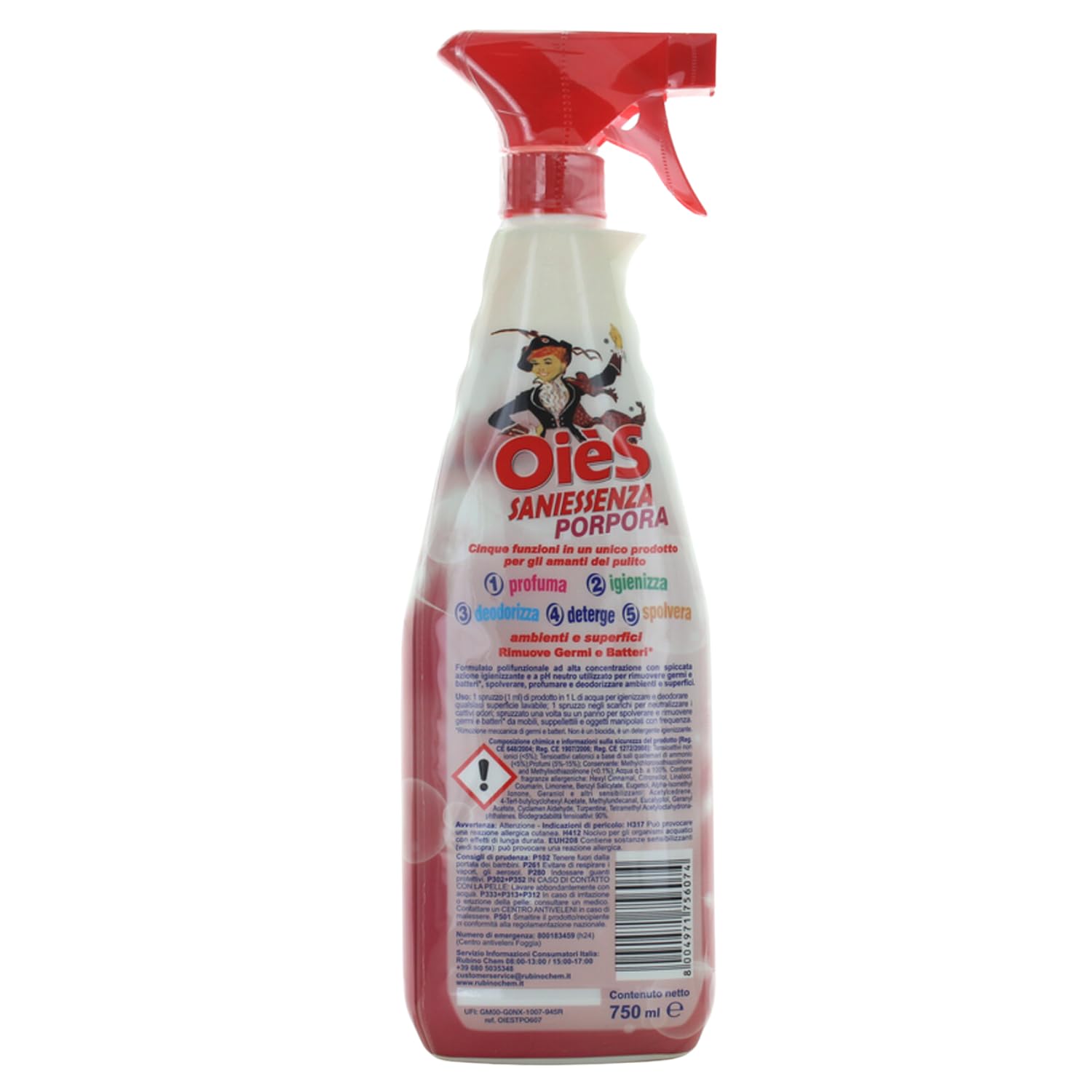 Detergente Igienizzante Profumato – Fragranza Porpora – 750 ml – Variazioni 4/8/12 Pezzi (4)