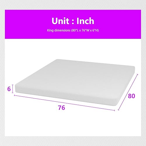 Miniatura 104 de PayLessHere Colchón individual de 12 pulgadas Colchón de espuma viscoelástica de gel firme media Blanco con funda con cremallera lavable