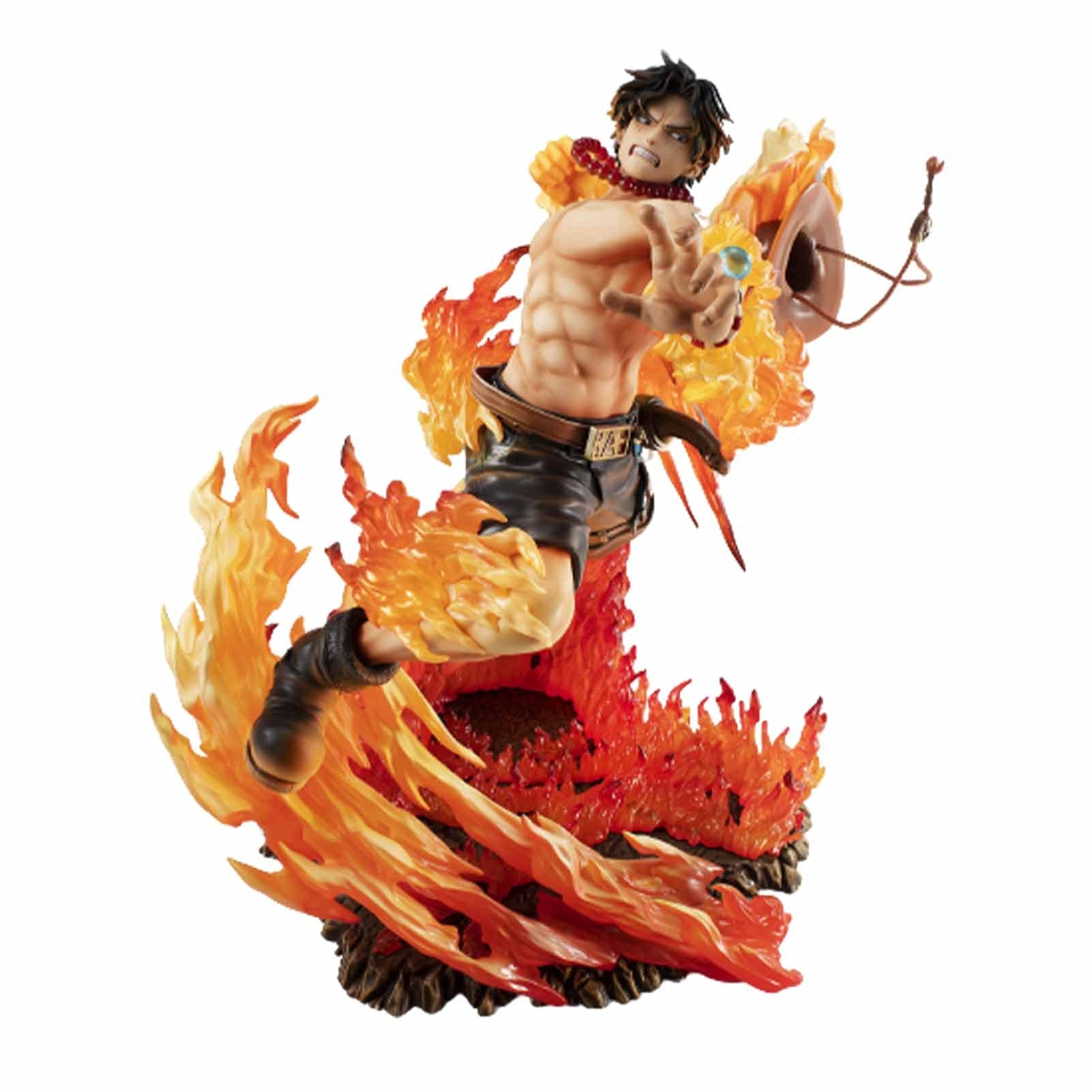 XUEMML One Piece Animation Model, KO One Piece Toys Hand-Made Ace Handsome Desktop Decoration Model Height Approximately 25cm