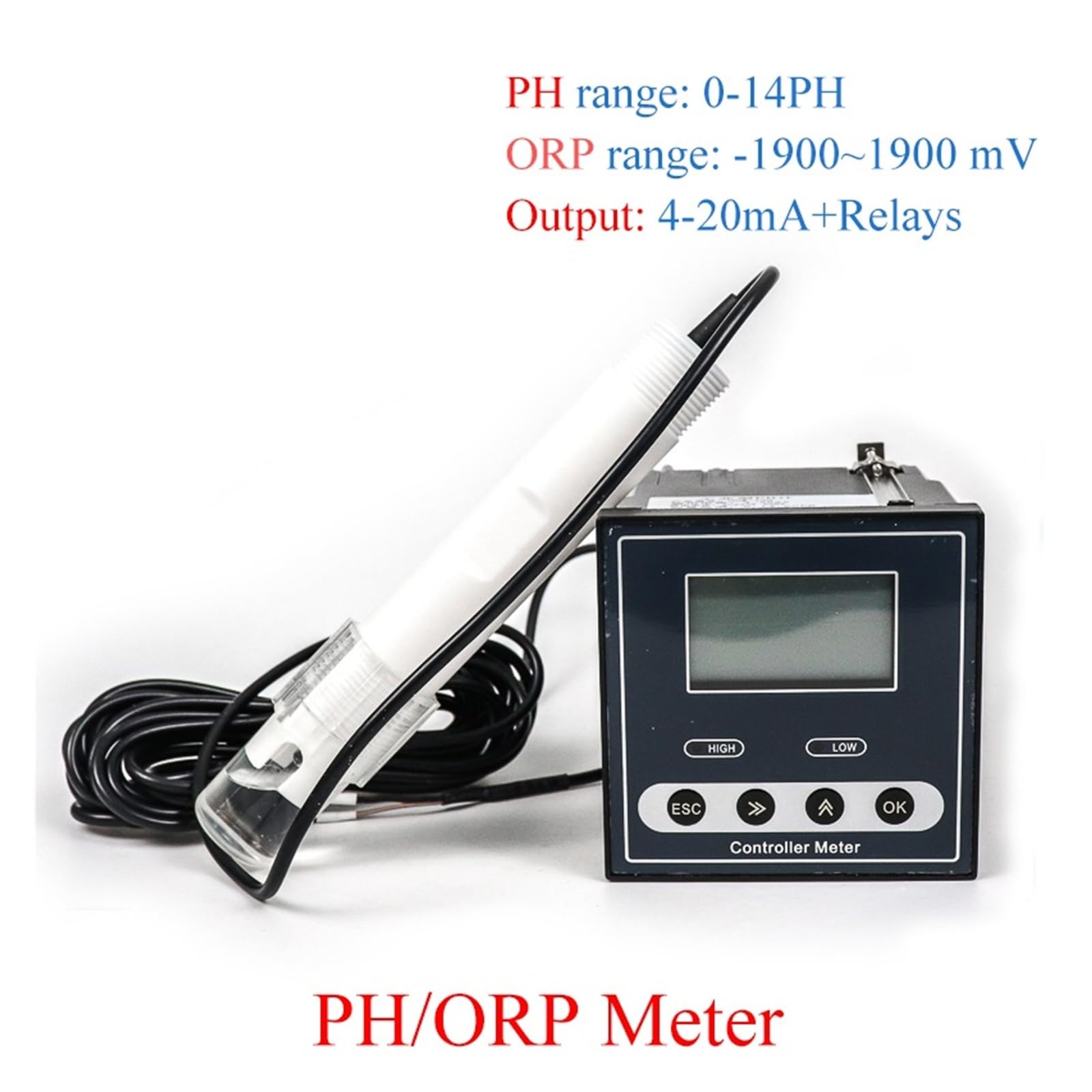 Medidor digital de calidad del agua, medidor de oxígeno disuelto, medidor de pH, conductividad, salinidad y temperatura.