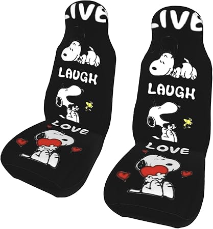 Amazon スヌーピー 19 カーシートカバー ２枚セット 前席用 軽 防汚 気性 洗える 普通車 適用 フロント 軽自動車 シートカバー 背面フルカバー ブラック 運転席 助手席 車用 シート カバー シートカバー 車 バイク