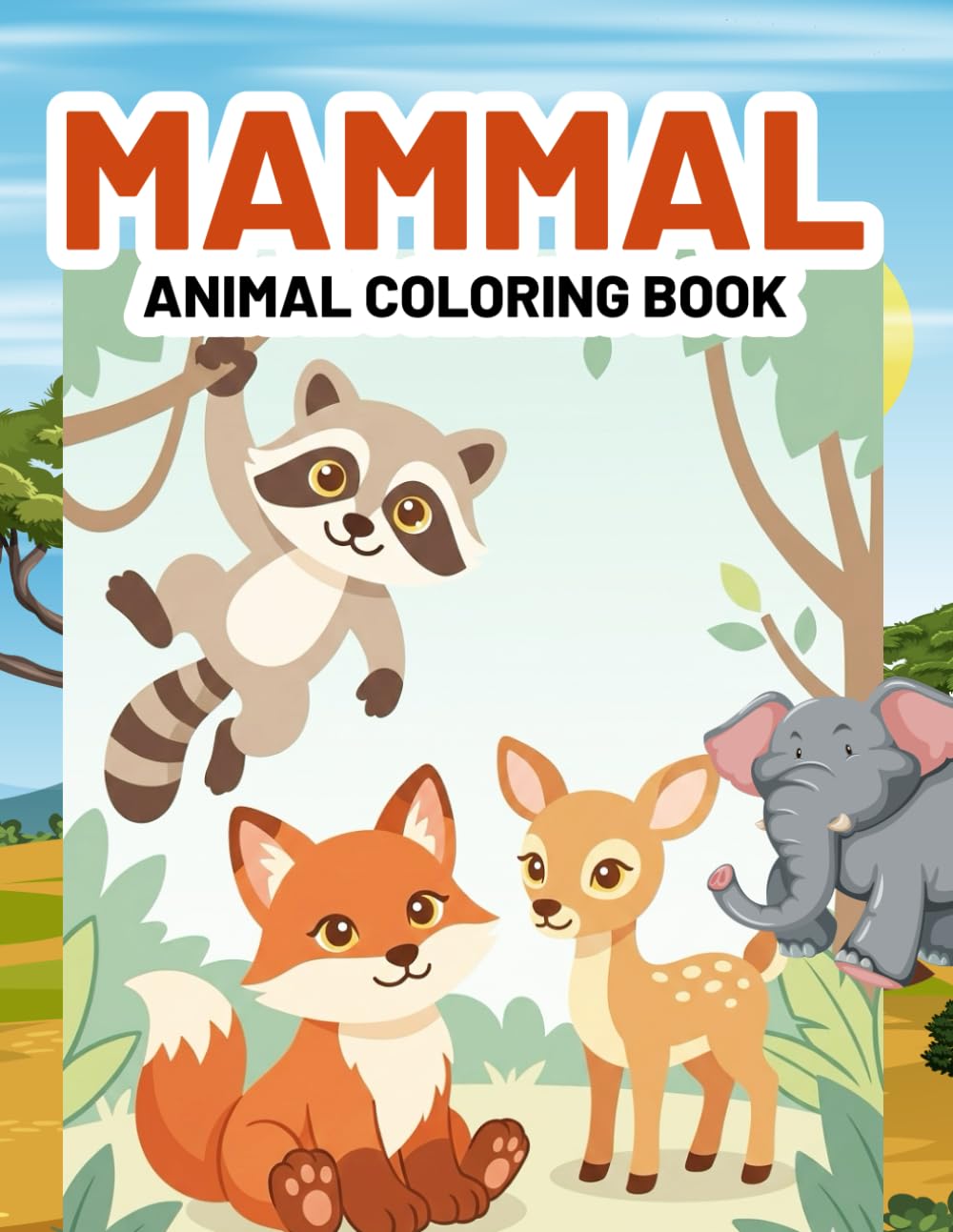 Mammal Animal Coloring Book: Fun and Educational Mammal Coloring Book Featuring Cute Wild and Farm Animals with Easy Pages for Creative Learning